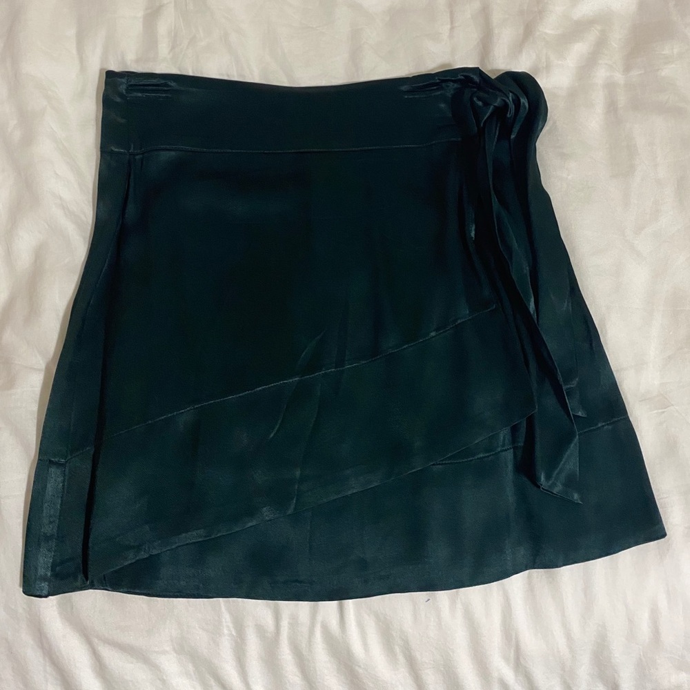 Flowy satin wrap skirt!